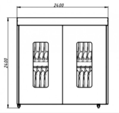 Шкаф для сушки озонирования одежды (нерж.) 2400х2400х800мм 